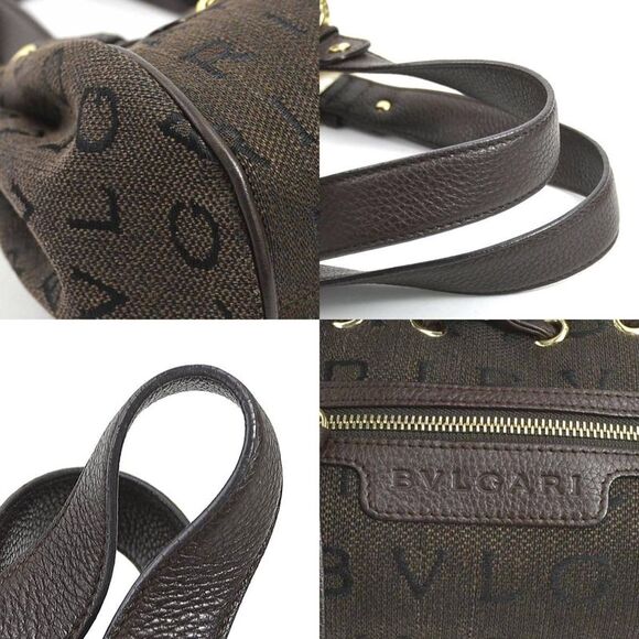 Bulgari Logo Mania Brown Canvas Handbag (Pre-Owned) - Picture 5 of 5